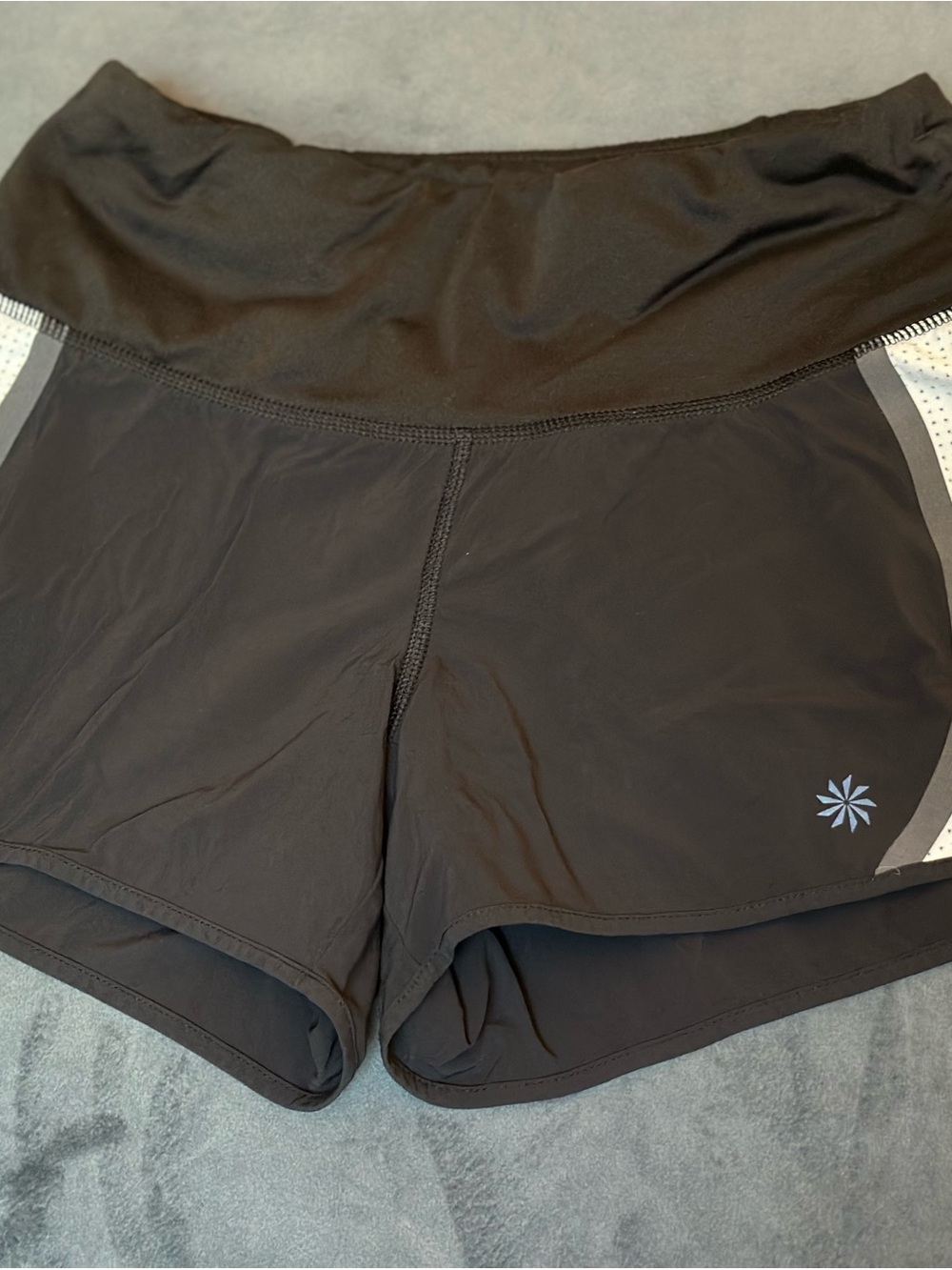 Athleta Black Athletic Shorts with Light Gray Accents